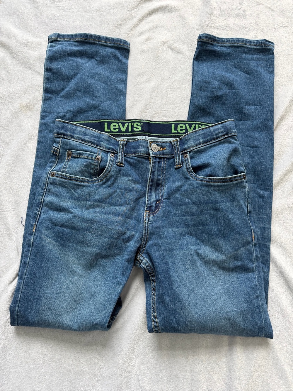 Levi’s 511 Slim Fit Boys Jeans Size 16 Reg 28x30 Blue Stretch Adjustable Waist